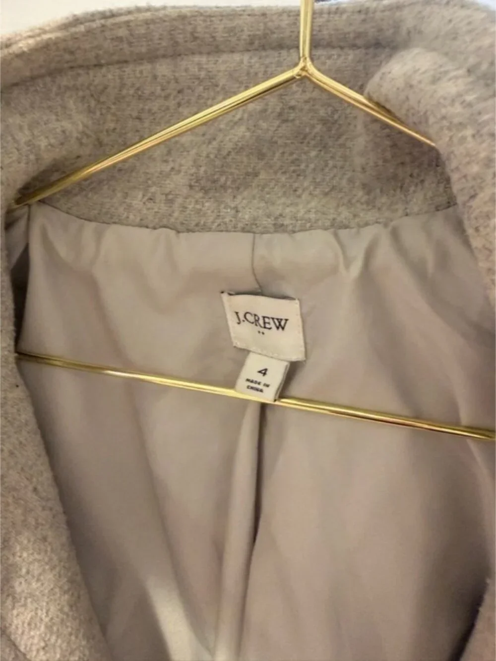 J. Crew Light Gray Wool Peacoat with Stand Collar - Picture 3 of 3